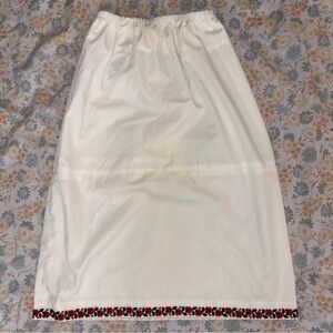 Vintage cotton slip skirt with Floral Trim
